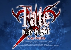 Screenshot from the main menu of Fate/Stay Night video game.